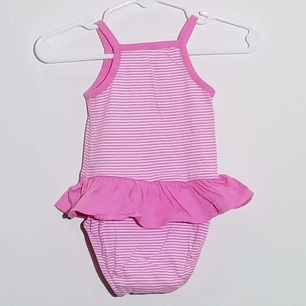 Carter's Heart Striped Bodysuit Skirt Onesie 3m
